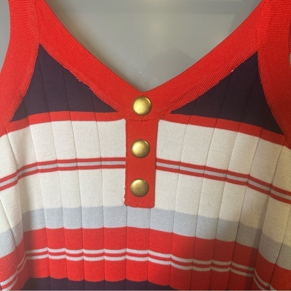 NWT JOLIE & JOE Size 3X White Red Blue Stretchy Stripped Long Sleeveless… - Picture 5 of 6